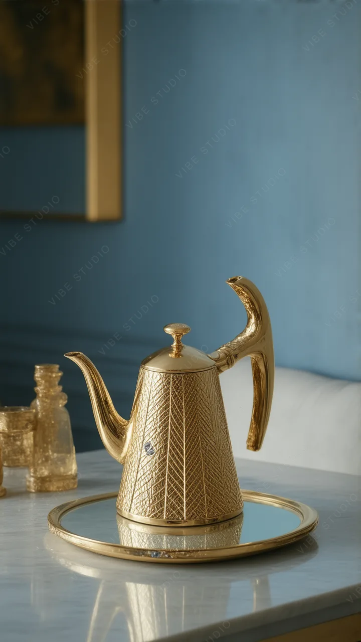 Gold Kettle Still Life Phone Wallpaper