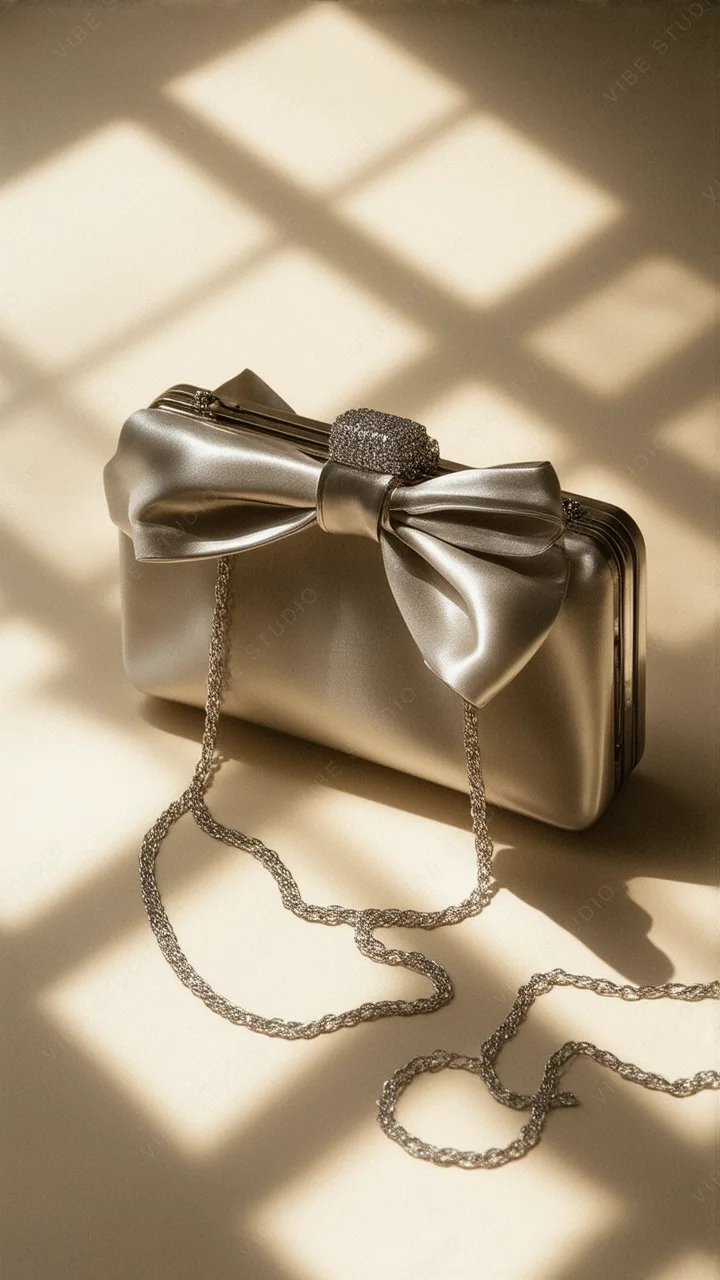 Satin Bow Clutch Phone Wallpaper