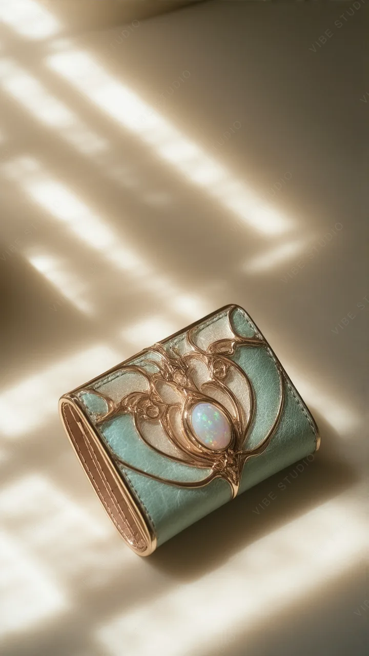 Teal &amp; Gold Stained Glass Wallet Phone Wallpaper