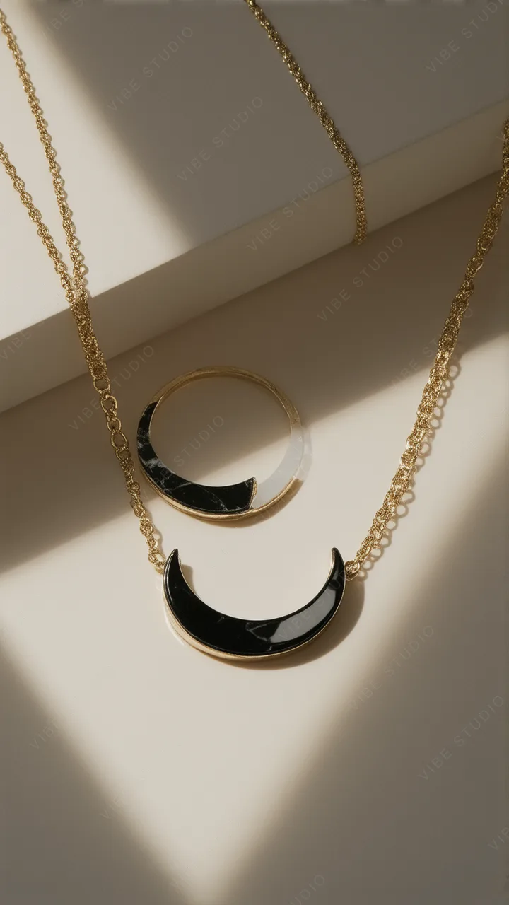 Moon Phase Phone Wallpaper - Minimalist Black and Gold
