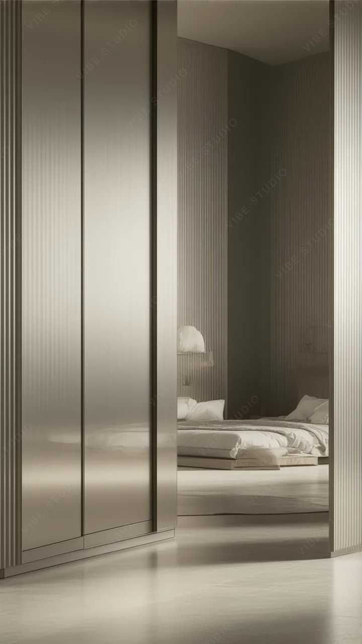 Minimalist Metallic Wall Panel Phone Wallpaper