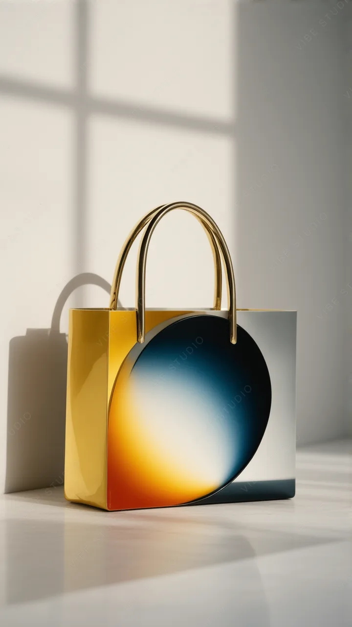 Modern Geometric Gold Bag Phone Wallpaper