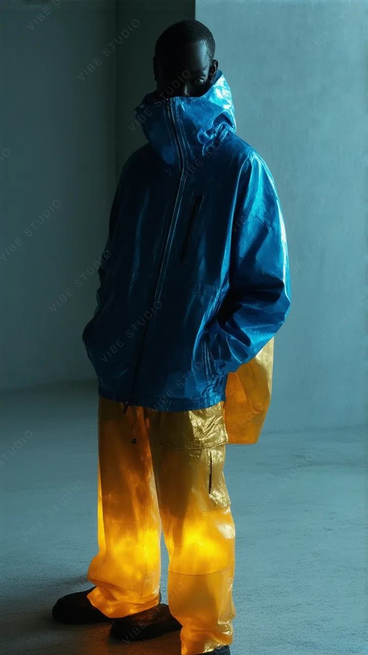 Blue and Yellow Metallic Phone Wallpaper