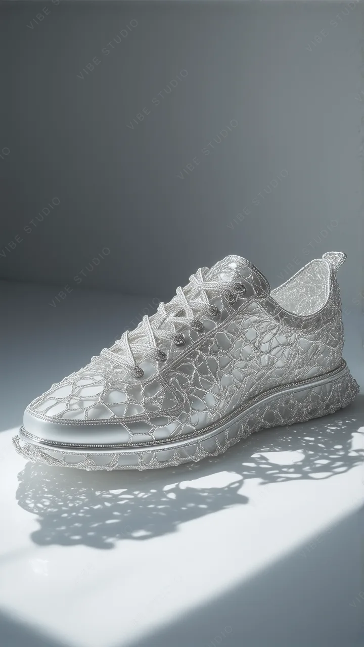 Elegant Crystal Lace Sneakers Phone Wallpaper