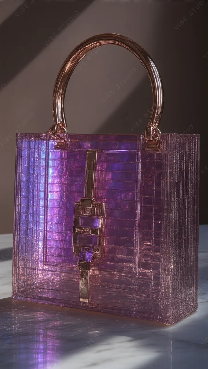 Crystal Phone Wallpaper – Iridescent Purple Geometric Design