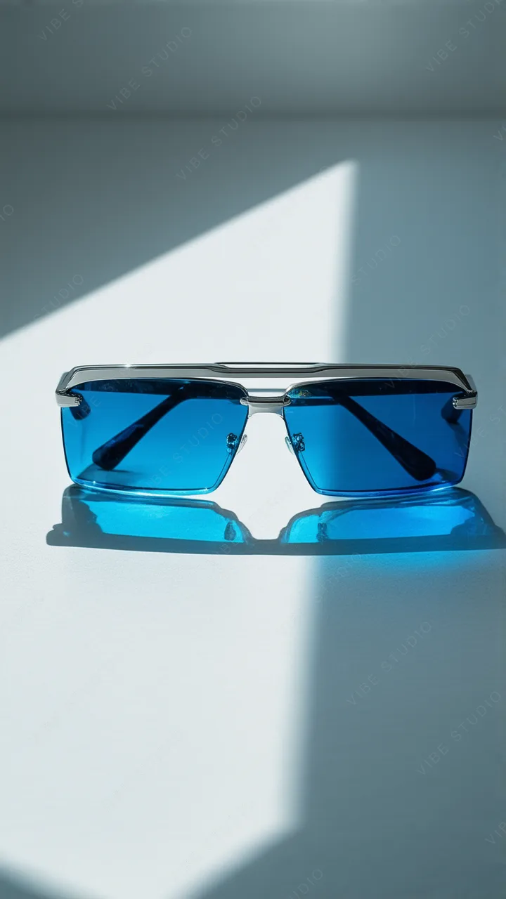 Blue Geometric Sunglasses Phone Wallpaper