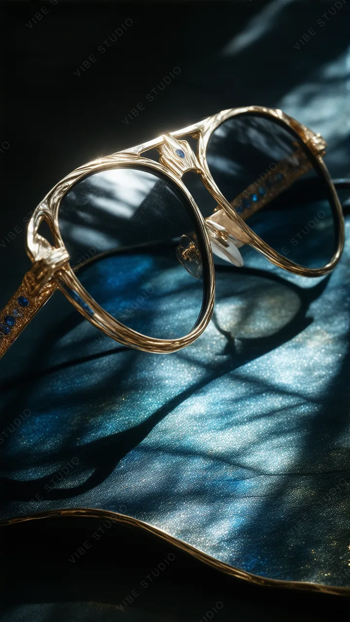 Gold Frame Sunglasses Phone Wallpaper