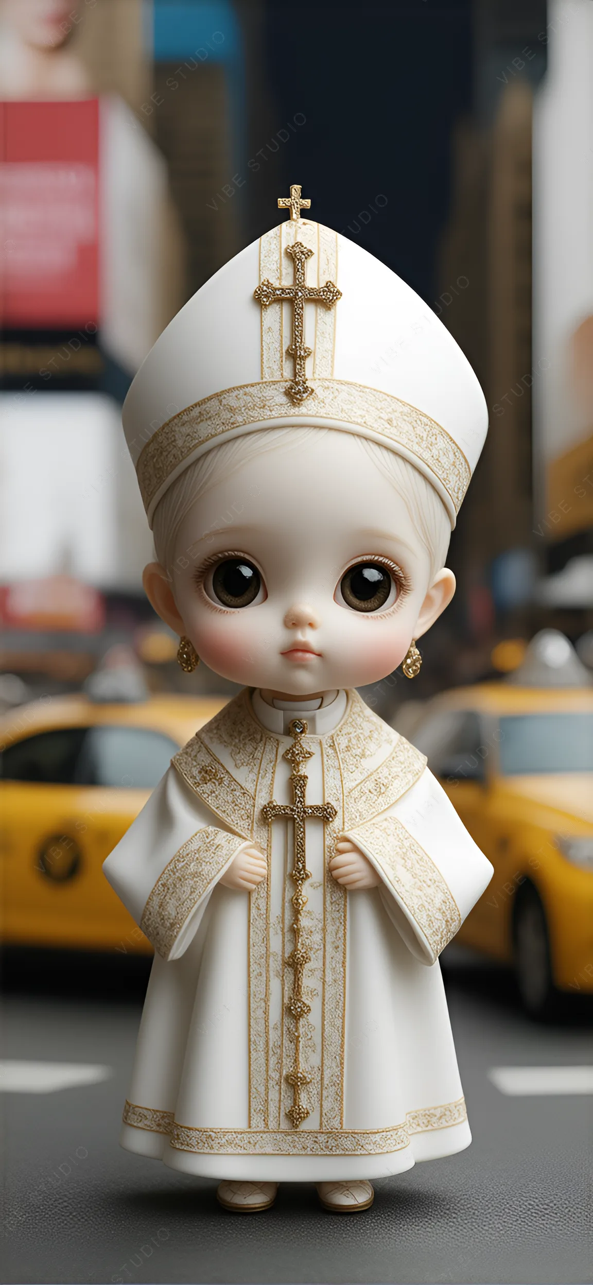 Miniature Cleric Doll Exquisite Religious Attire