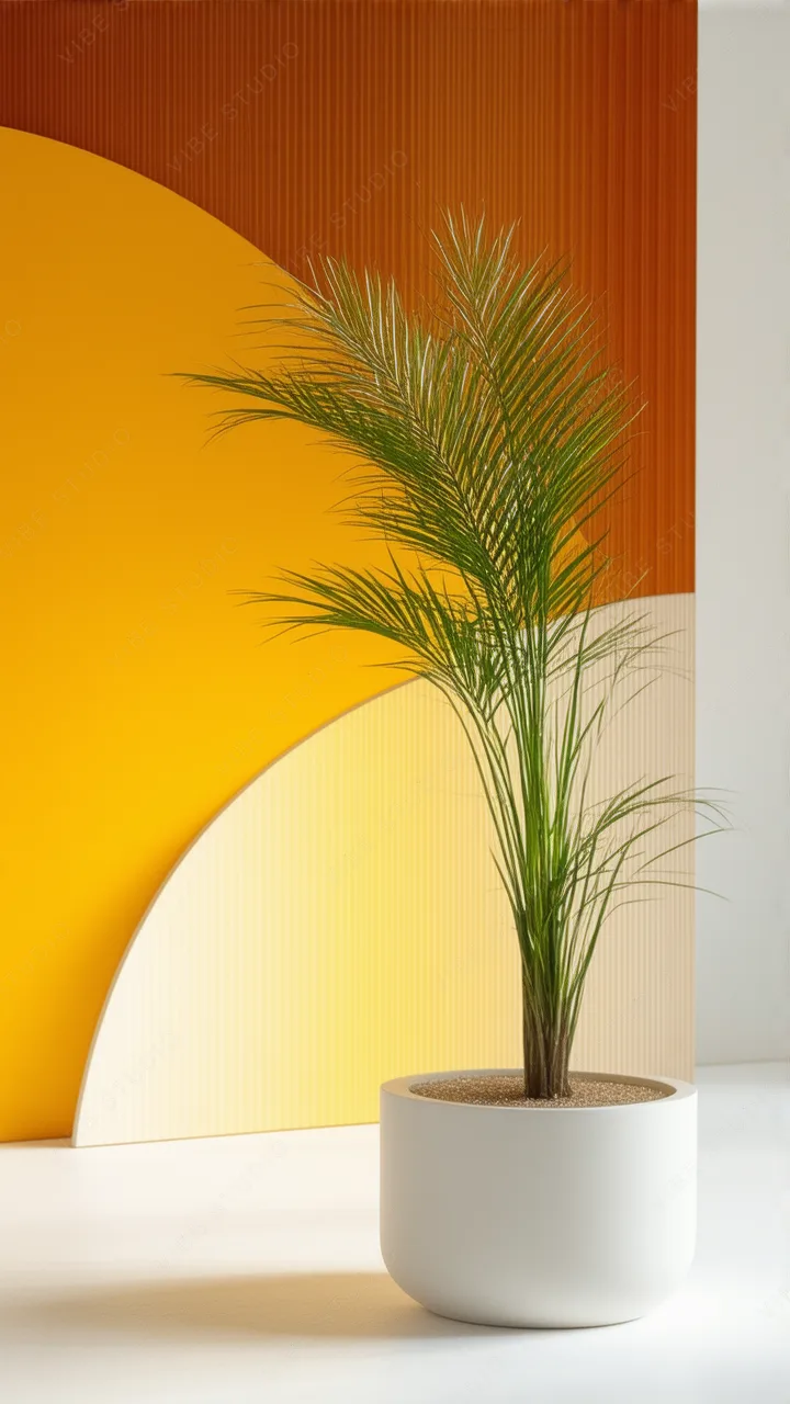 Palm Tree Phone Wallpaper – Minimalist Studio Shot
