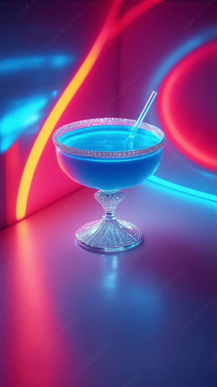 Blue Shimmer Cocktail Phone Wallpaper