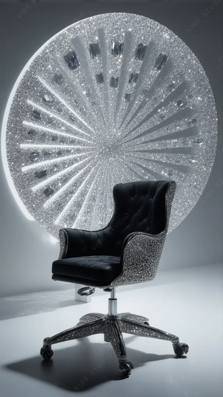 Sparkling Black Chair Phone Wallpaper