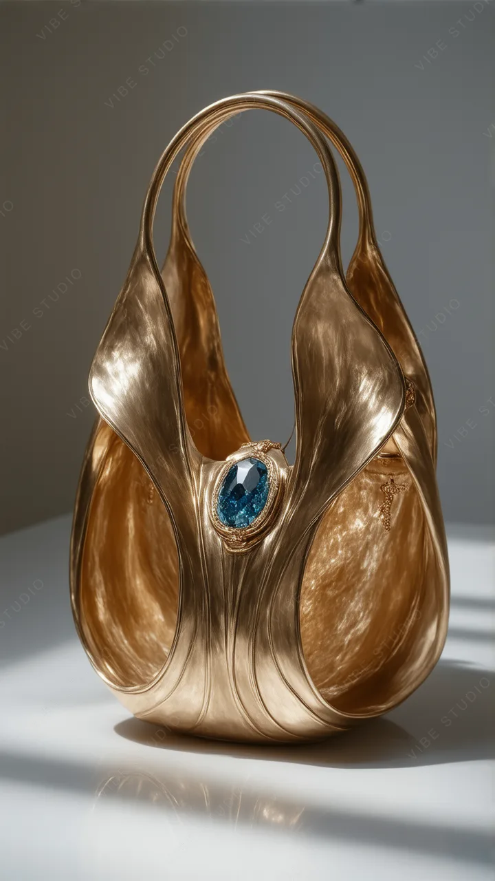 Golden Leaf Sculpture Phone Wallpaper