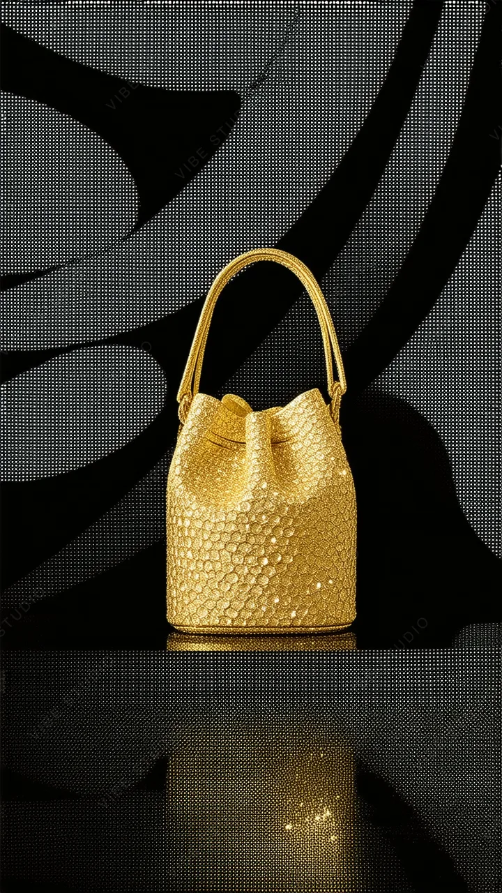 Gold Bucket Phone Wallpaper – Luxurious Metallic Texture