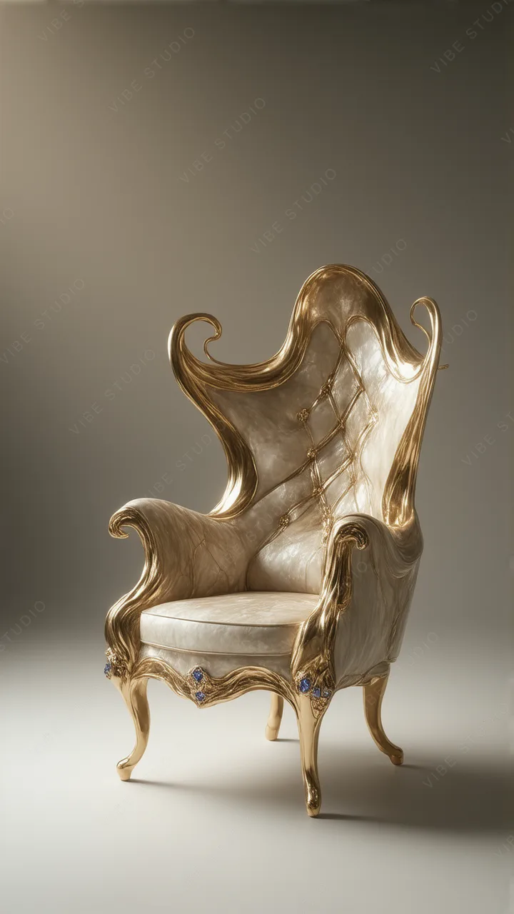 Luxurious Gold Chair Phone Wallpaper