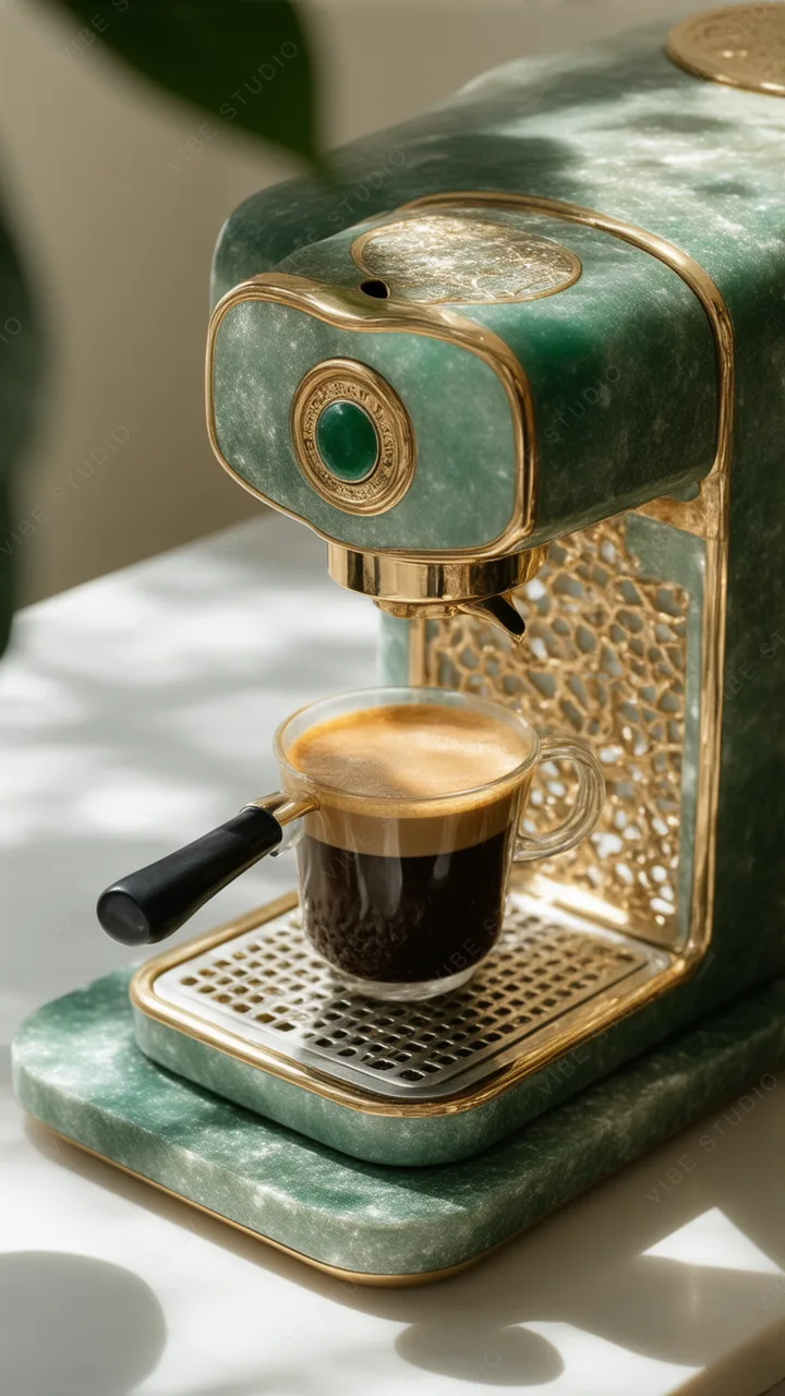Emerald Marble Espresso Machine Phone Wallpaper