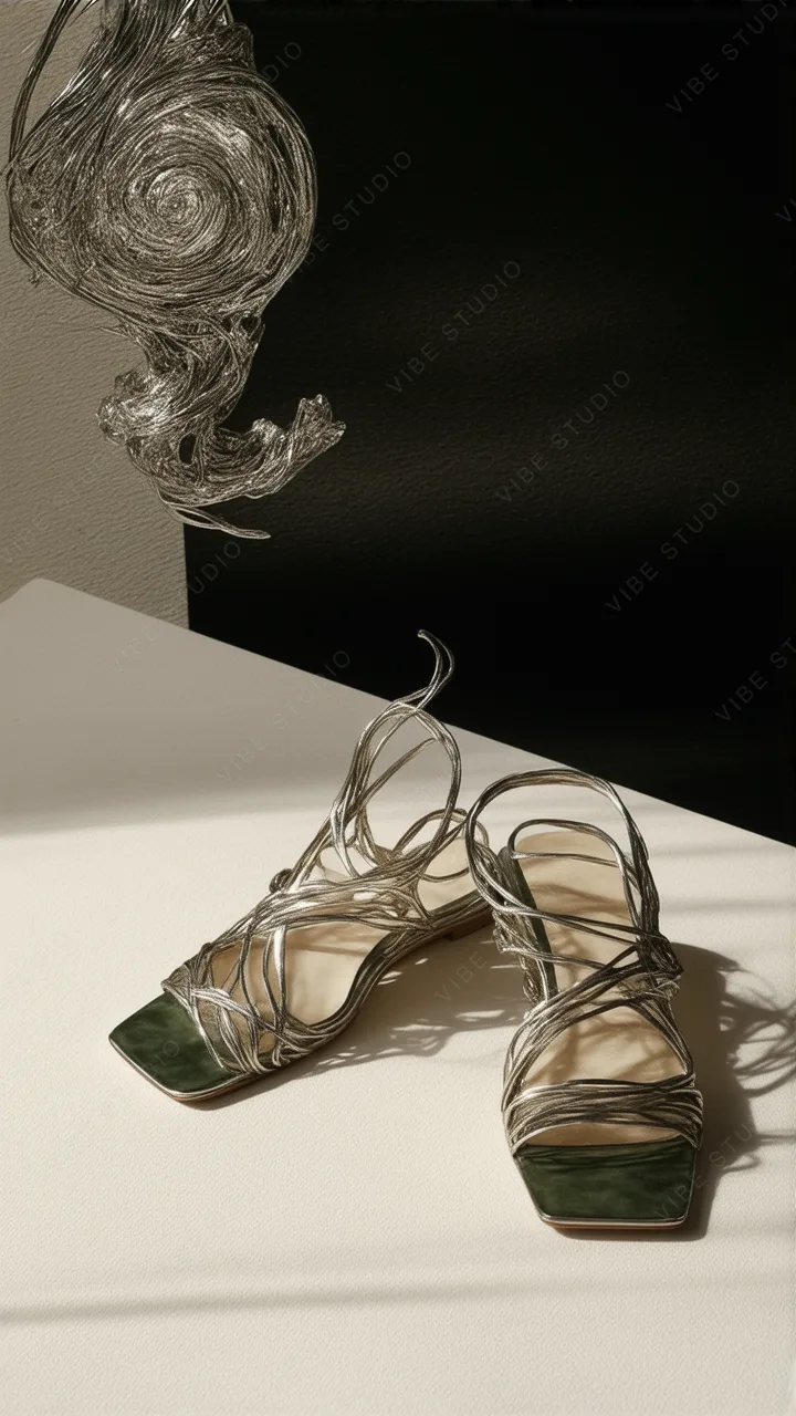 Silver Strapped Sandal Phone Wallpaper