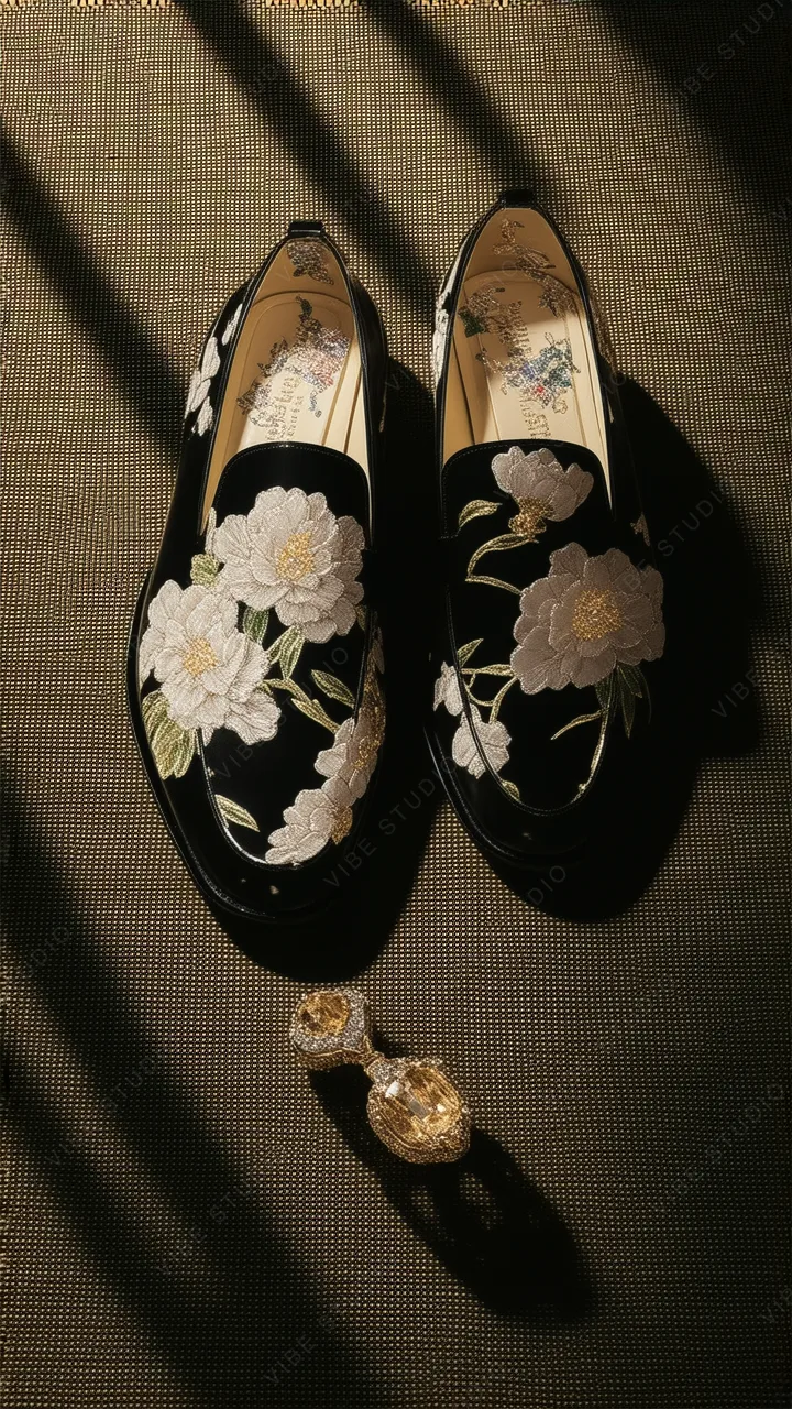 Velvet Floral Slippers Phone Wallpaper