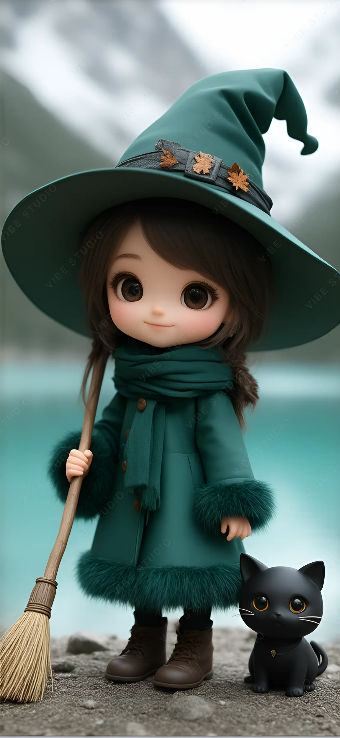 Petite Witch With Familiar
