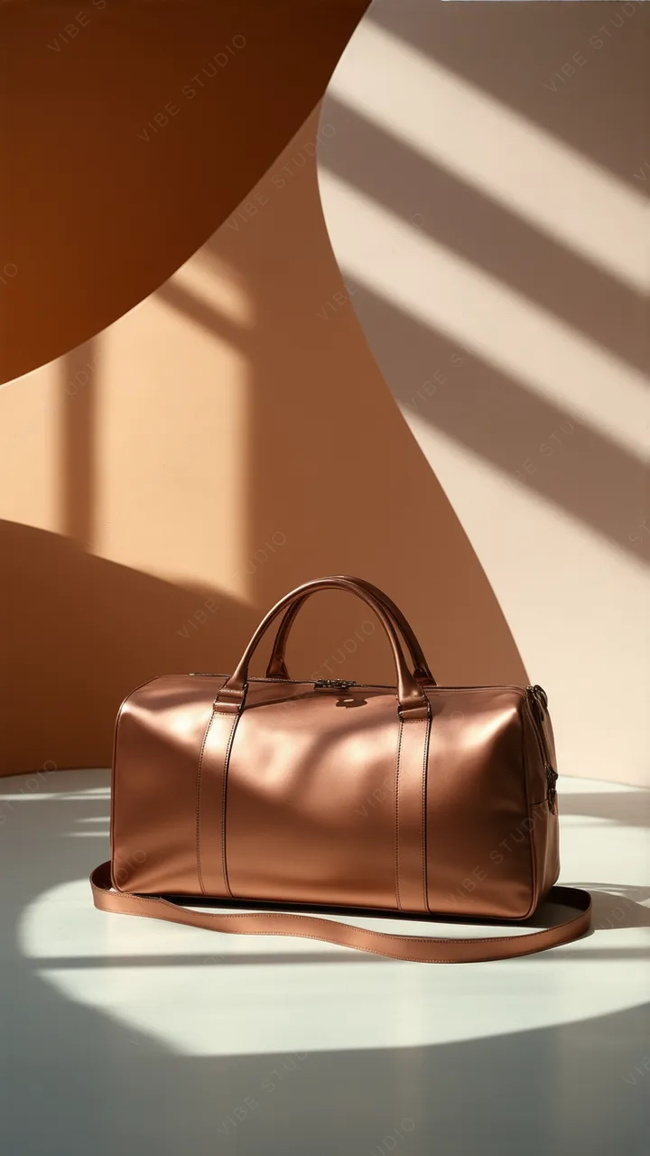 Copper Leather Duffel Bag Phone Wallpaper