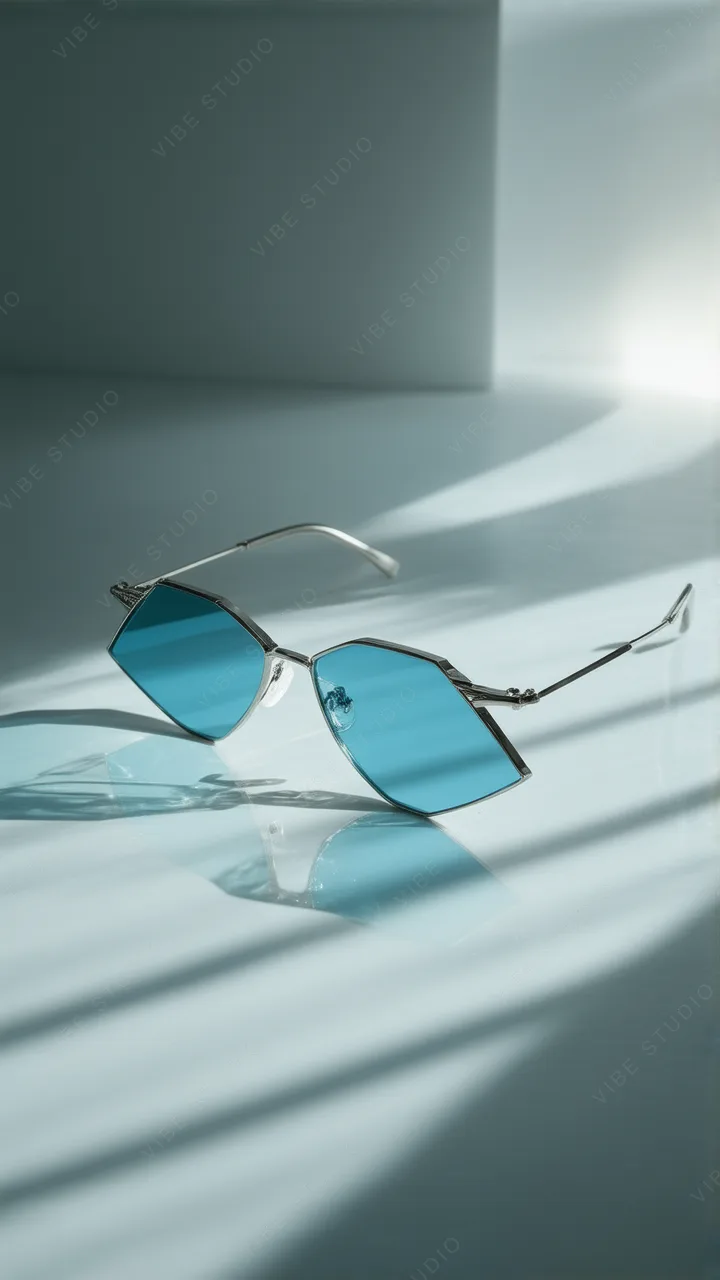 Teal Geometric Sunglasses Phone Wallpaper