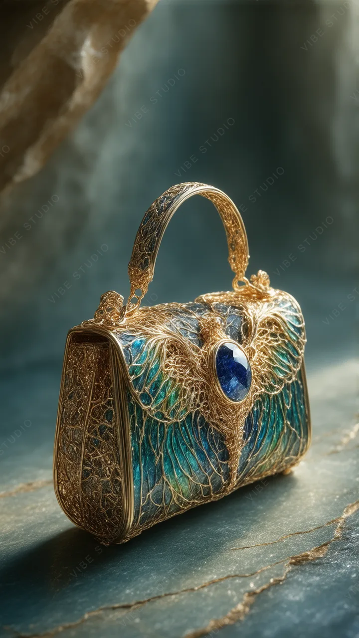 Lapis Lazuli &amp; Gold Filigree Clutch Phone Wallpaper
