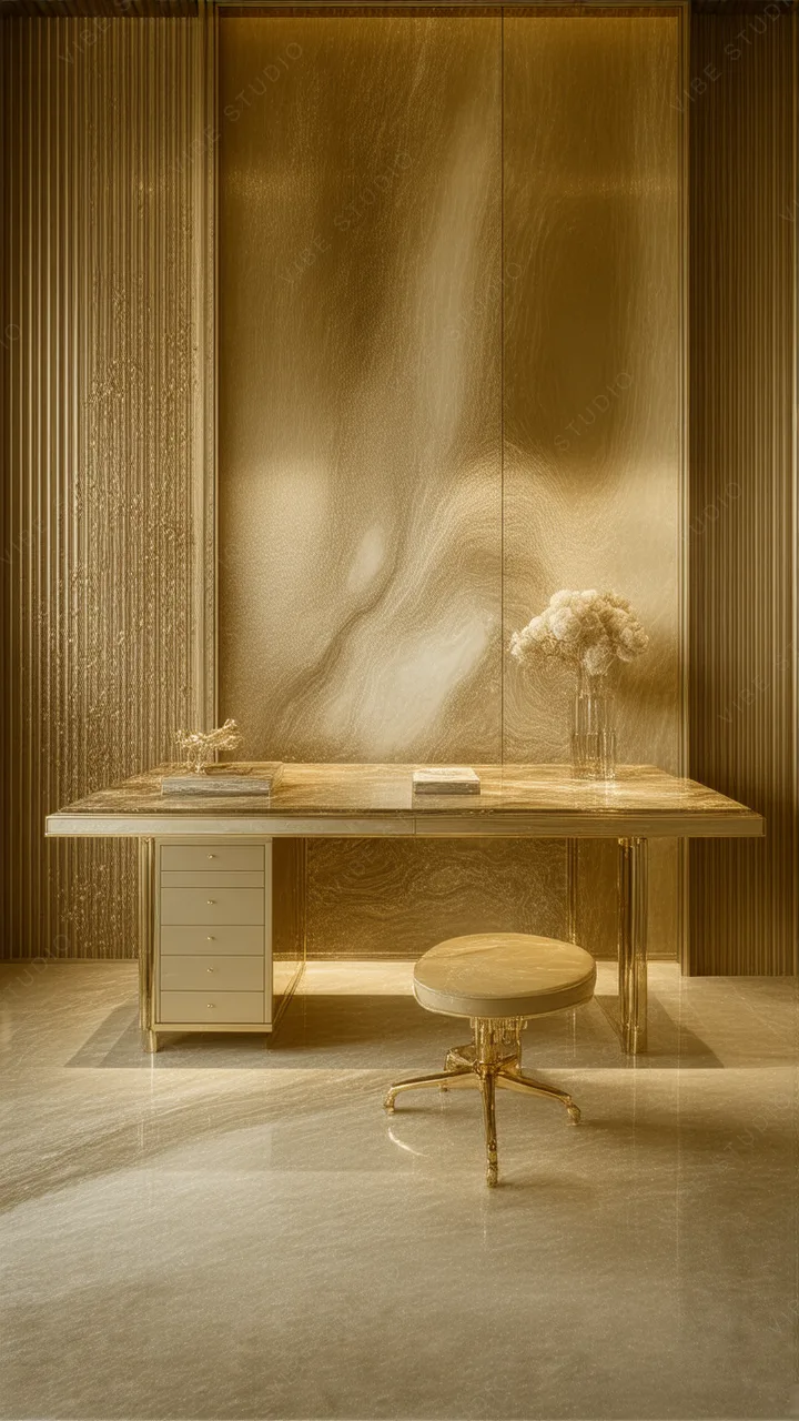 Golden Marble Desk Phone Wallpaper