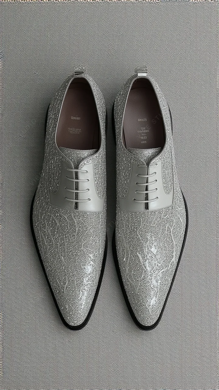Silver Leather Shoes Phone Wallpaper
