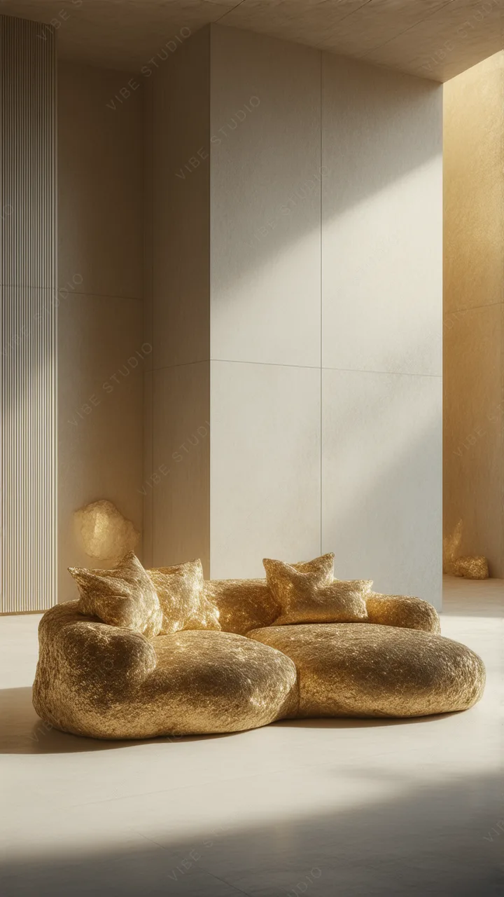 Gold Texture Phone Wallpaper – Luxurious Sculptural Design