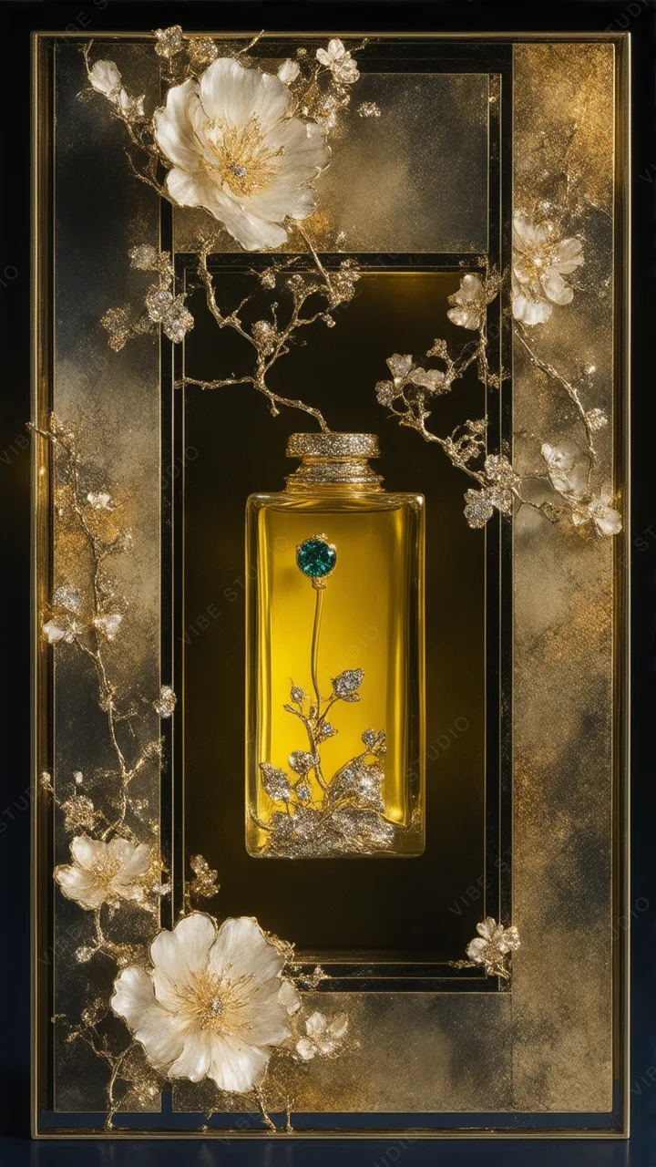 Luxurious Perfume Phone Wallpaper – Elegant Floral Design