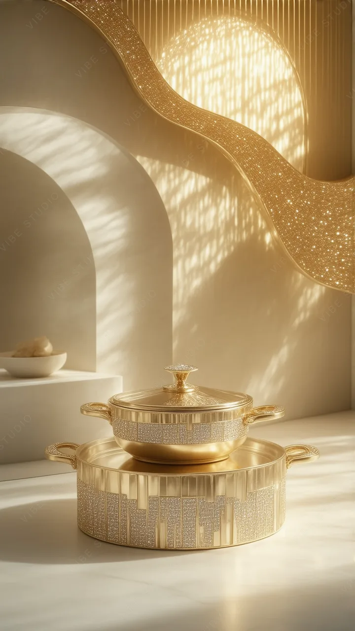 Gold Metallic Bowl Phone Wallpaper