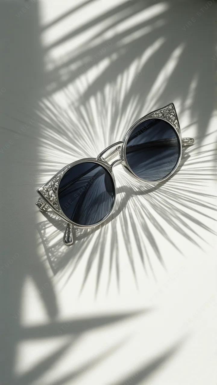 Decorative Silver Sunglasses Phone Wallpaper