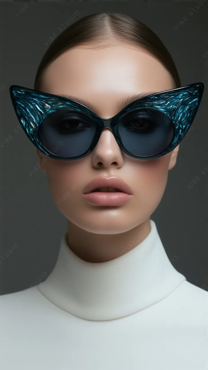 Teal Crystal Cat-Eye Phone Wallpaper